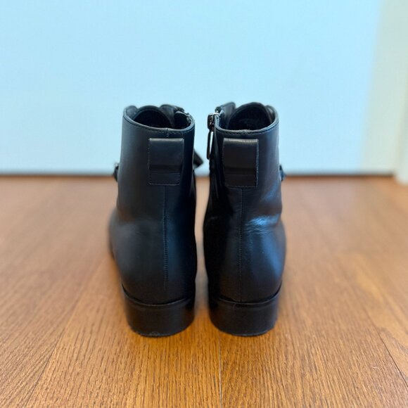Karl Lagerfeld Paris Suki Chain-Trim Leather Combat Boots - Picture 7 of 8